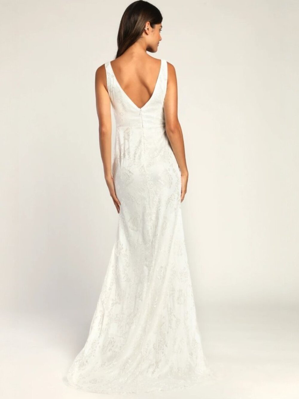 Lulus Made for Forever White Lace Mermaid Maxi Dress NWT - Picture 3 of 10